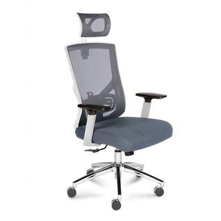 Кресло офисное/Гарда SL/белый пластик/серая сетка/серая сидушка NORDEN Chairs