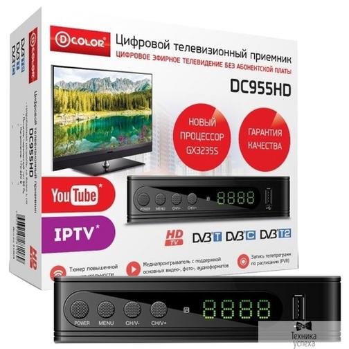 D-Color Ресивер DVB-T2 D-Color DC955HD GX3235S, DVB-T2, DVB-С Пластик, RCA, HDMI, USB, WI 40400579