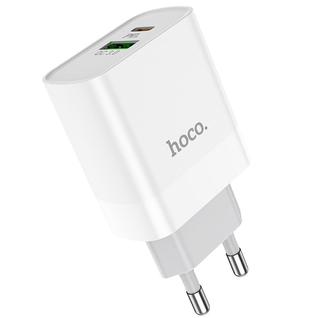 Адаптер питания Hoco C80A Rapido PD+QC 3.0 20W charger (USB: 5V max 3.1A/ 20Вт) Белый