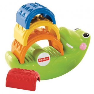 Развивающие игрушки для малышей Mattel Fisher-Price Mattel Fisher-Price CDC48 Фишер Прайс Игрушка-пирамидка "Крокодильчик"