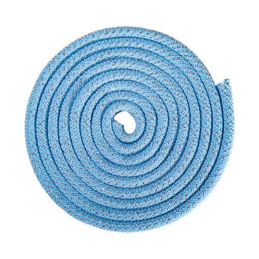 Скакалка для для художественной гимнастики Amely Rgj-304, 3м, голубой/серебряный, с люрексом 42219721 2