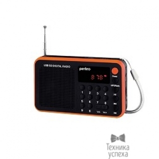 Perfeo Perfeo мини-аудио Sound Voyager УКВ + FM, MP3 USB/TF цифровые кнопки, USB/600mAh, оранжевый (SV521-OR)