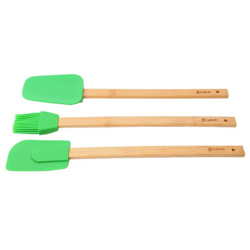 Набор кухонных принадлежностей ПМ: BRAVO Набор лопаток и кисточки силикон. с бамбук.ручками, 30см BRAVO 42790676 2