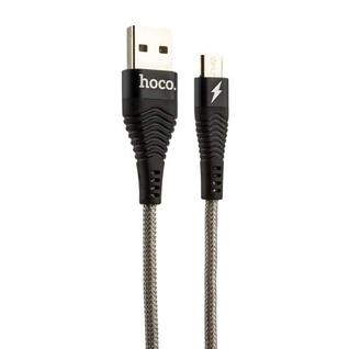 USB дата-кабель Hoco U32 Unswerving steel braided MicroUSB (1.2 м) Black